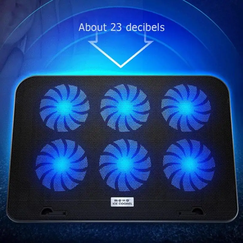 Охладитель для ноутбука ICE COOREL A9 2 USB 6 охлаждающий вентилятор 12-17 дюймов подставка для ноутбука