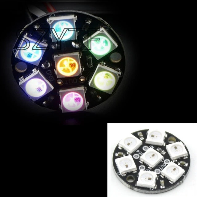 7 бит X WS2812 5050 RGB светодиодный кольцевой светильник со встроенными драйверами|light