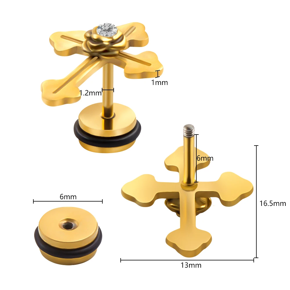 1 пара Панк Крест серьги для мужчин и женщин маленький крест из нержавеющей стали