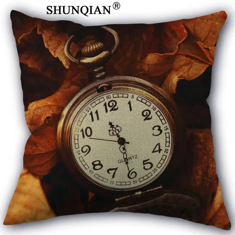 Y418 винтажные часы наволочка для подушки хлопковая искусственная под заказ 45x45 см