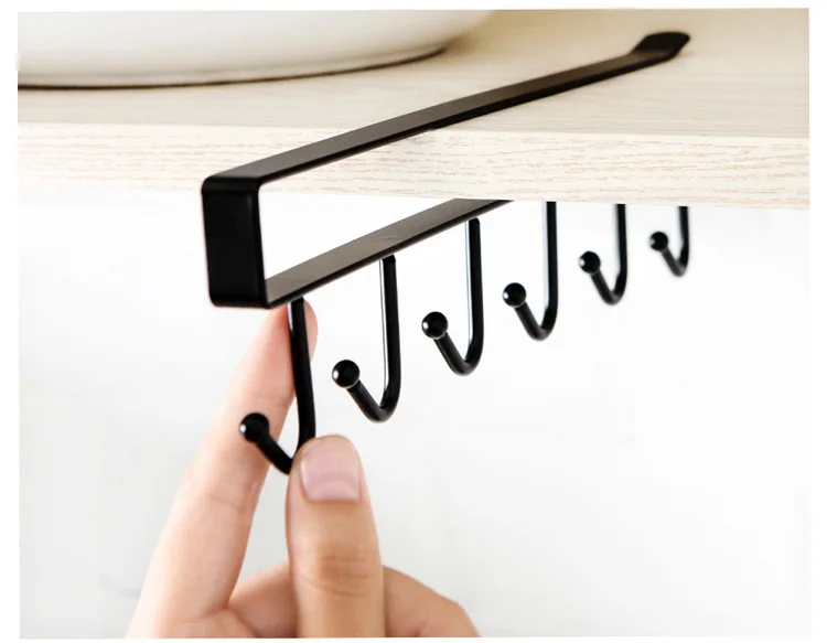 Кованый шкаф для хранения вешалка для шкафа без следа Nailless hook up утолщаются Сортировка кухня Органайзер чашка полка 6 крючков