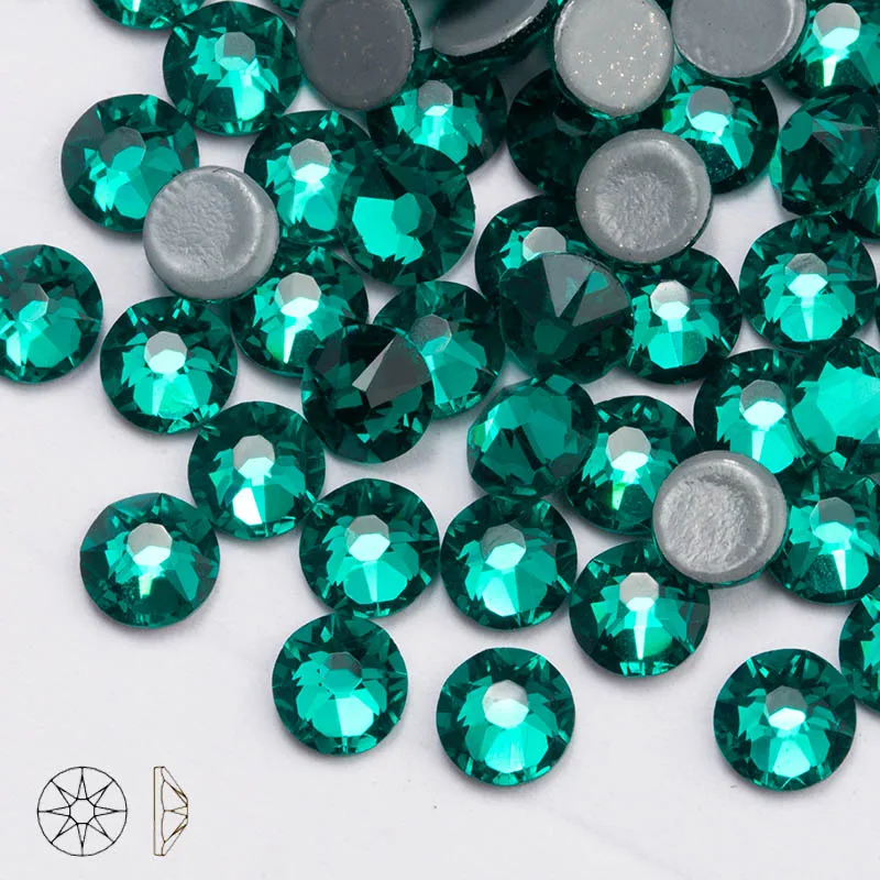 green zircon QIAO 360 шт./лот SS20 SS16 огранки 8 большой 8 маленький кристалл железа на камне горячей фиксации Стразы для одежда камень DIY - Цвет: green zircon
