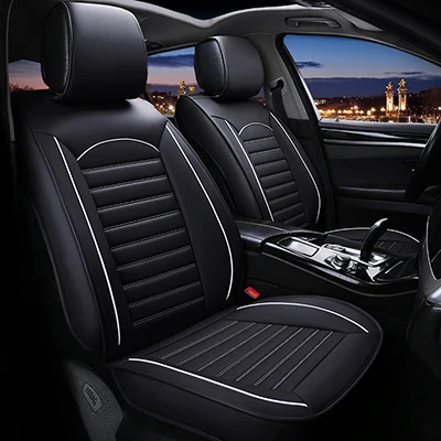 Кожаный универсальный чехол для автомобильных сидений для Land Rover freelander Rover Range Evoque Sport Discovery все модели авто аксессуары - Название цвета: black white
