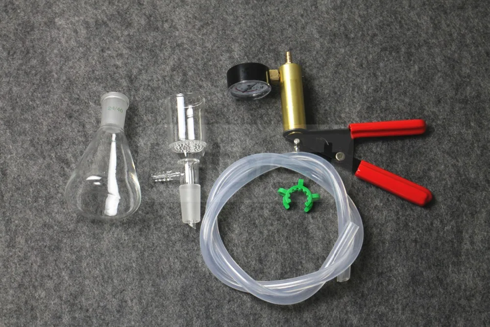 250 мл стекло всасывающий фильтр комплект колбу эрленмейера + 60 бюхнера пор