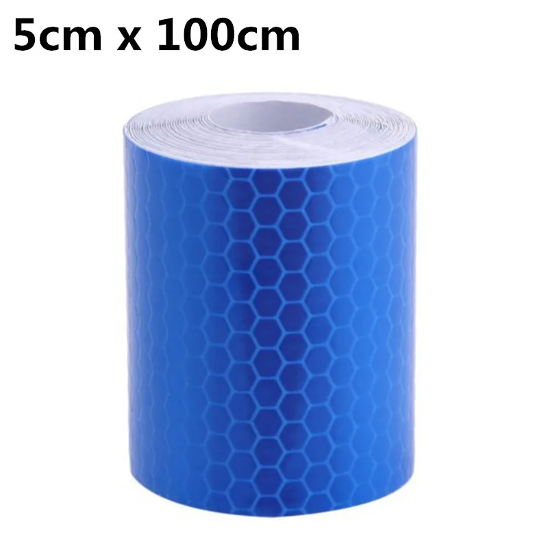 Blue 5cmx100 см, светоотражающие самоклеящаяся лента Предупреждение ющая защитная пленка, авто Стайлинг, наклейка, мотоцикл, велосипед, сделай сам, декоративная лента - Цвет: Blue