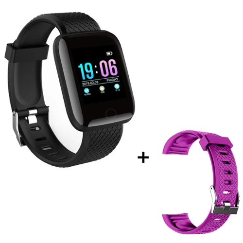 black with purple D13 Смарт-часы мужские \ женские пульсометр кровяное давление фитнес-трекер умные часы спортивные умные часы для IOS Android - Цвет: black with purple