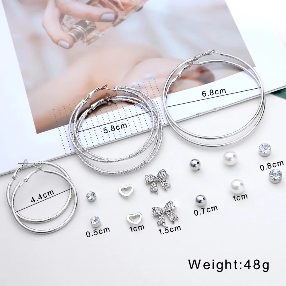 Модный Кристальный бесконечный Комплект сережек для женщин Bijoux искусственный жемчуг шар большой круг свадебные серьги массивные ювелирные изделия