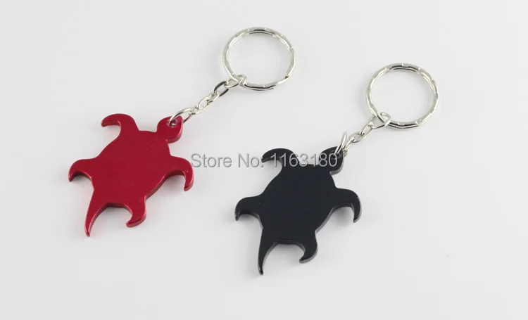 120 шт./лот форма черепахи алюминиевый сплав брелок открывалка для бутылок сделать