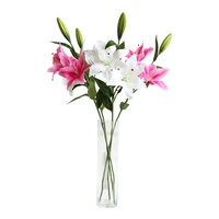 4pcs artificial flower bouquets lily flower bouquets flower bunches 1pcs have two flowers and one buds