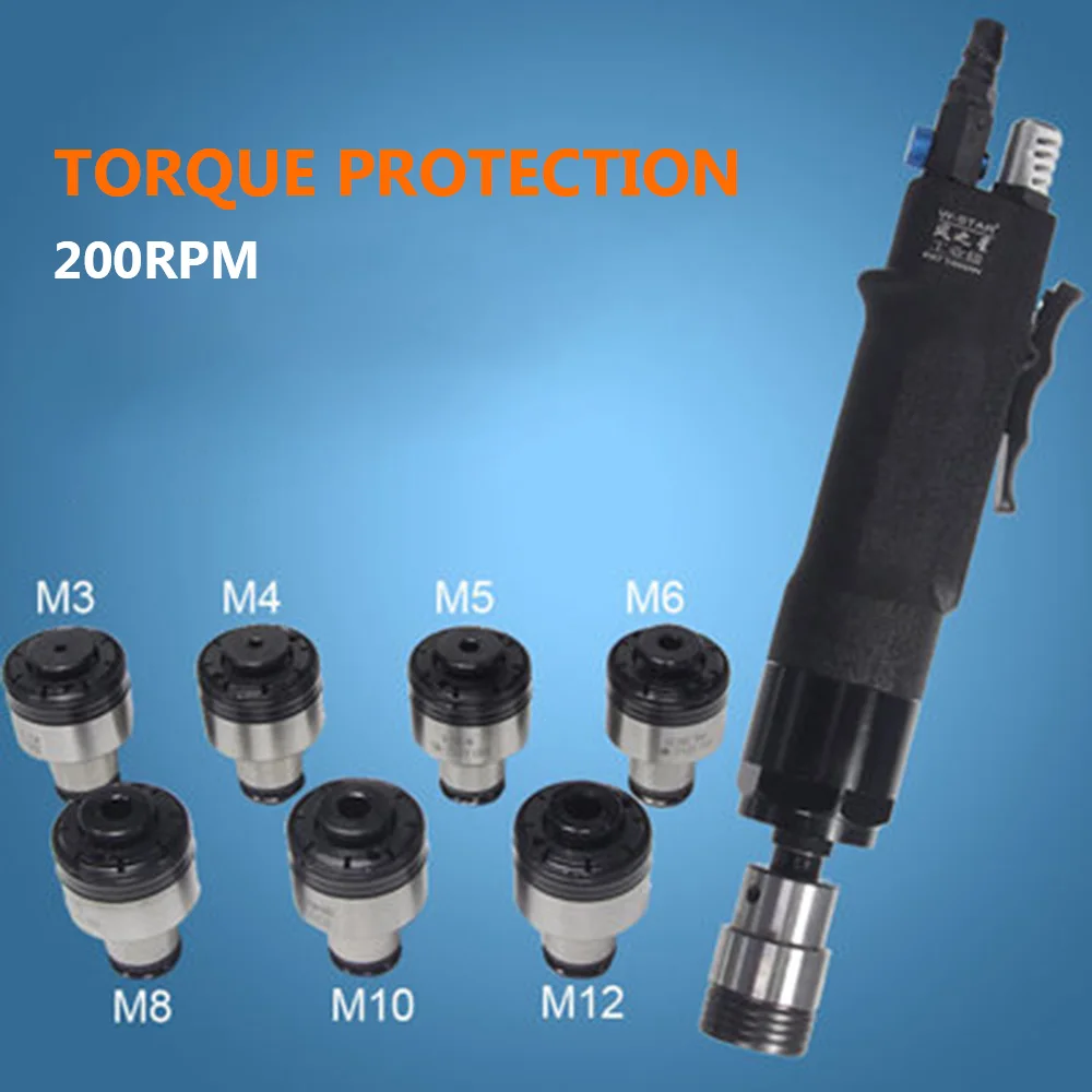 

Self-locking Pneumatic Tapping Machine 400rpm Drill Tapper Tool Torque Protected & 7pc Chucks M3/M4/M5/M6/M8/M10/M12