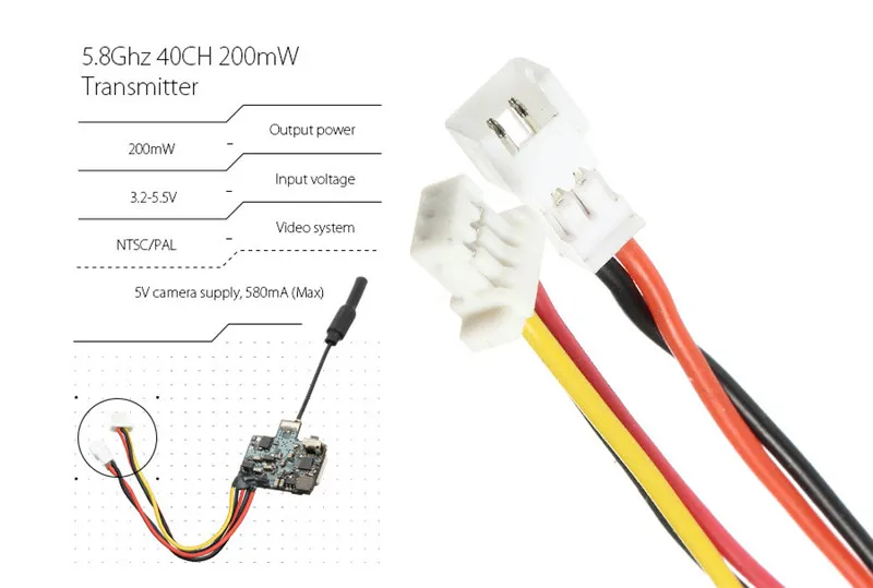 Eachine VTX02 супер мини 5,8G 40CH 200mW FPV передатчик изображения для RC гоночных дронов FPV очки для квадрокоптера аксессуары Асса DIY