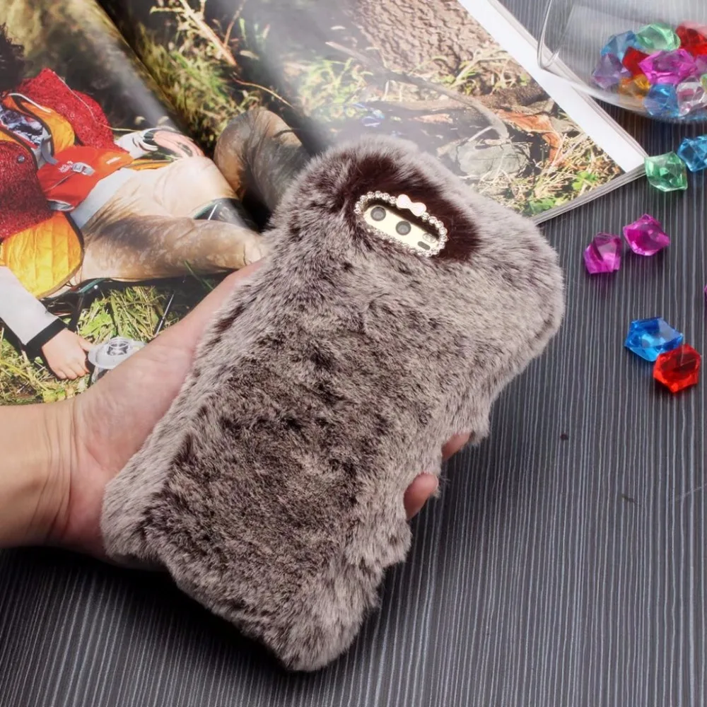 for Huawei Honor 9 Case Cover 5.15 inch Luxury Warm Soft Rabbit Fur Phone Back |
