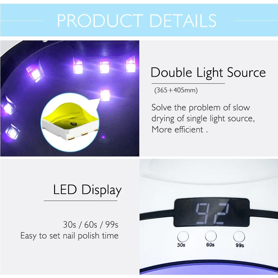 LKE 24 Вт лампа для ногтей мини USB LED УФ Сушилка Уход за ногтями машина маникюра
