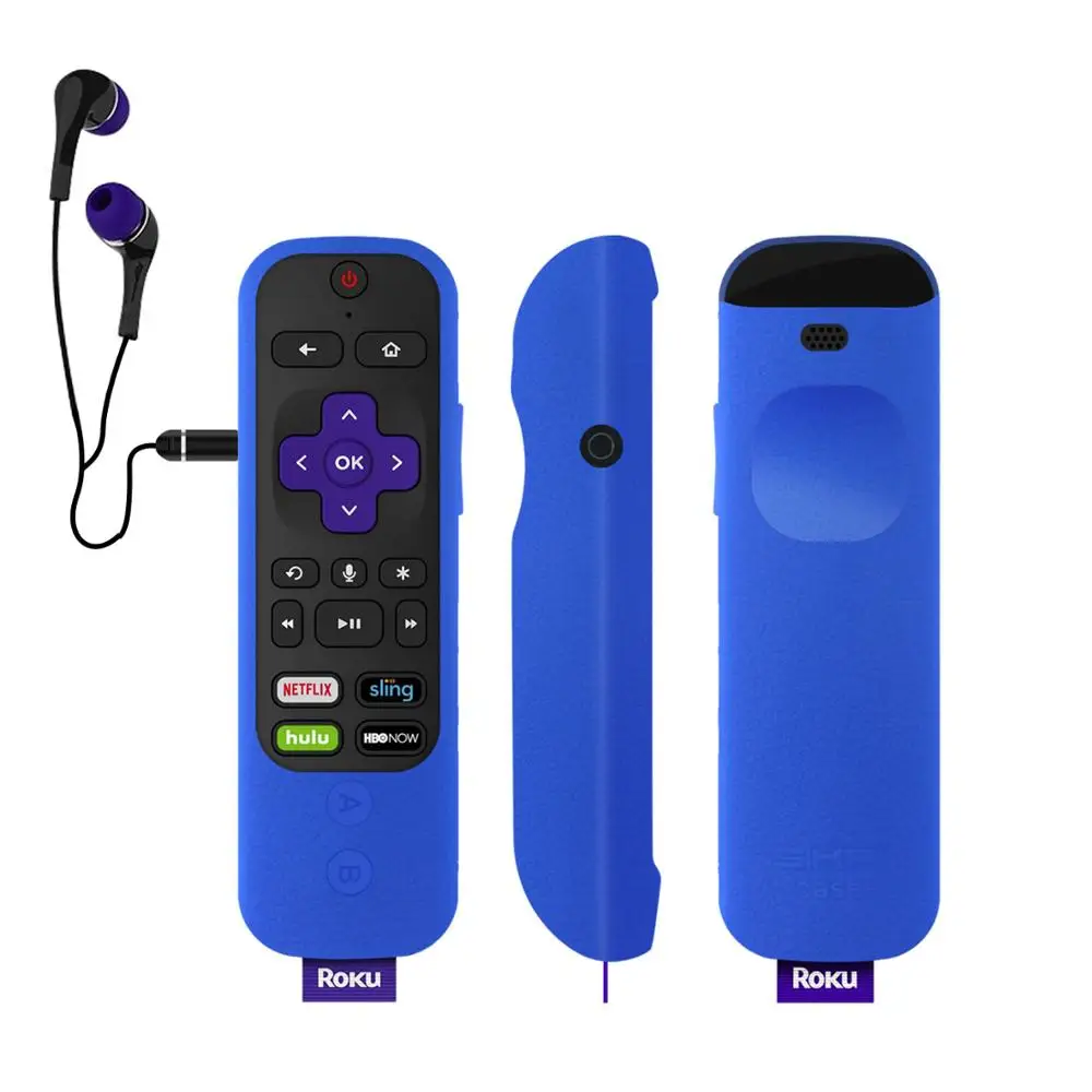 Blue SIKAI чехол для пульта дистанционного управления Roku Ultra Remote силиконовый защитный чехол для ROKU усиленный голосовой пульт для Roku Streaming Stick - Цвет: Blue