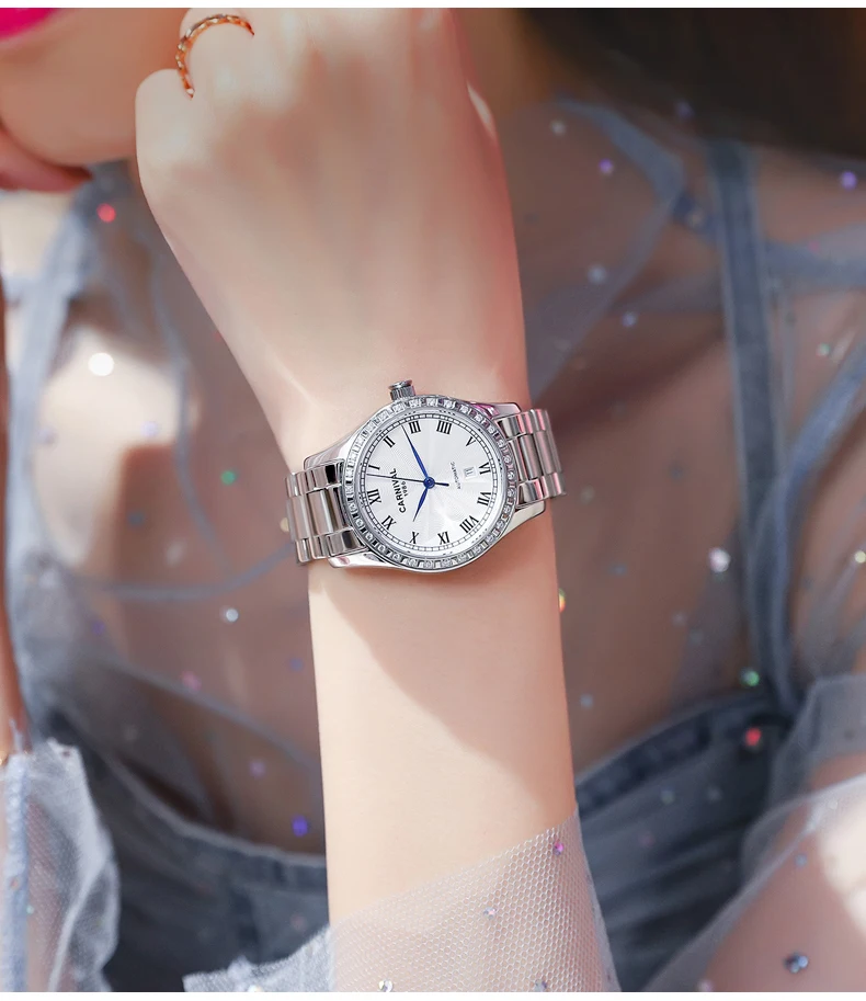 Datejust автоматические механические часы для женщин лучший бренд класса люкс из нержавеющей стали наручные часы с цыганскими цифрами relogio feminino