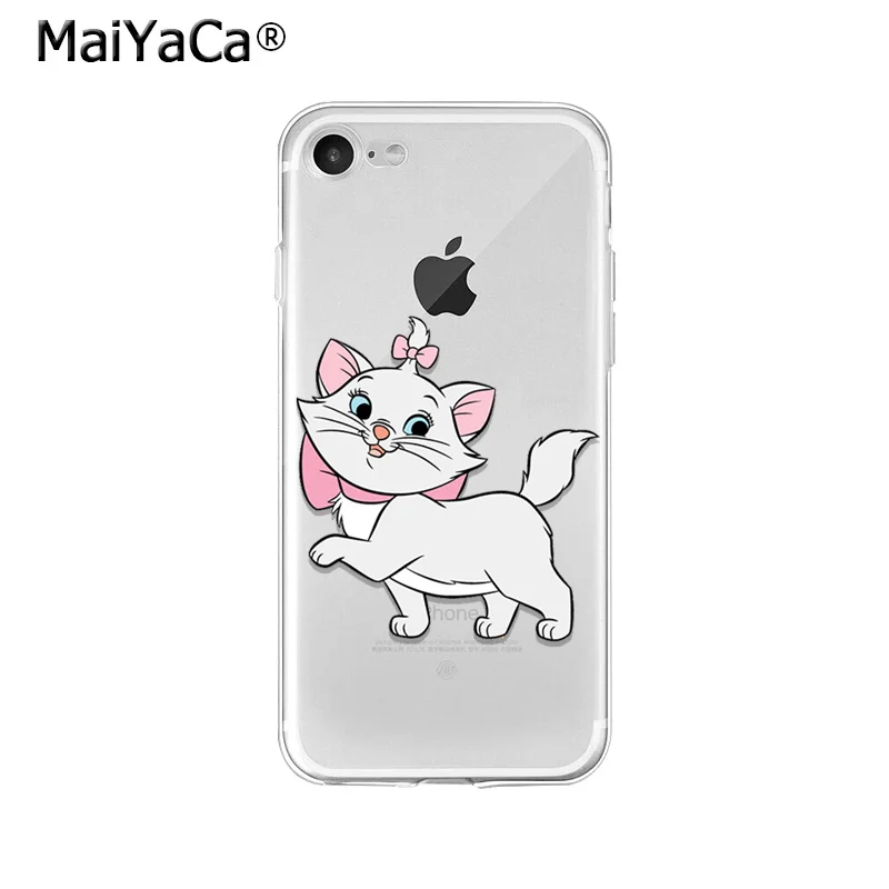 MaiYaCa розовый мультяшный аристократ Marie Cat TPU мягкий чехол для телефона Apple iPhone 8 7 6 6S