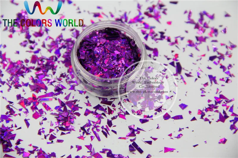 TCA800 голографический фиолетовый цвет Майларовый Лист случайный размер хлопья для