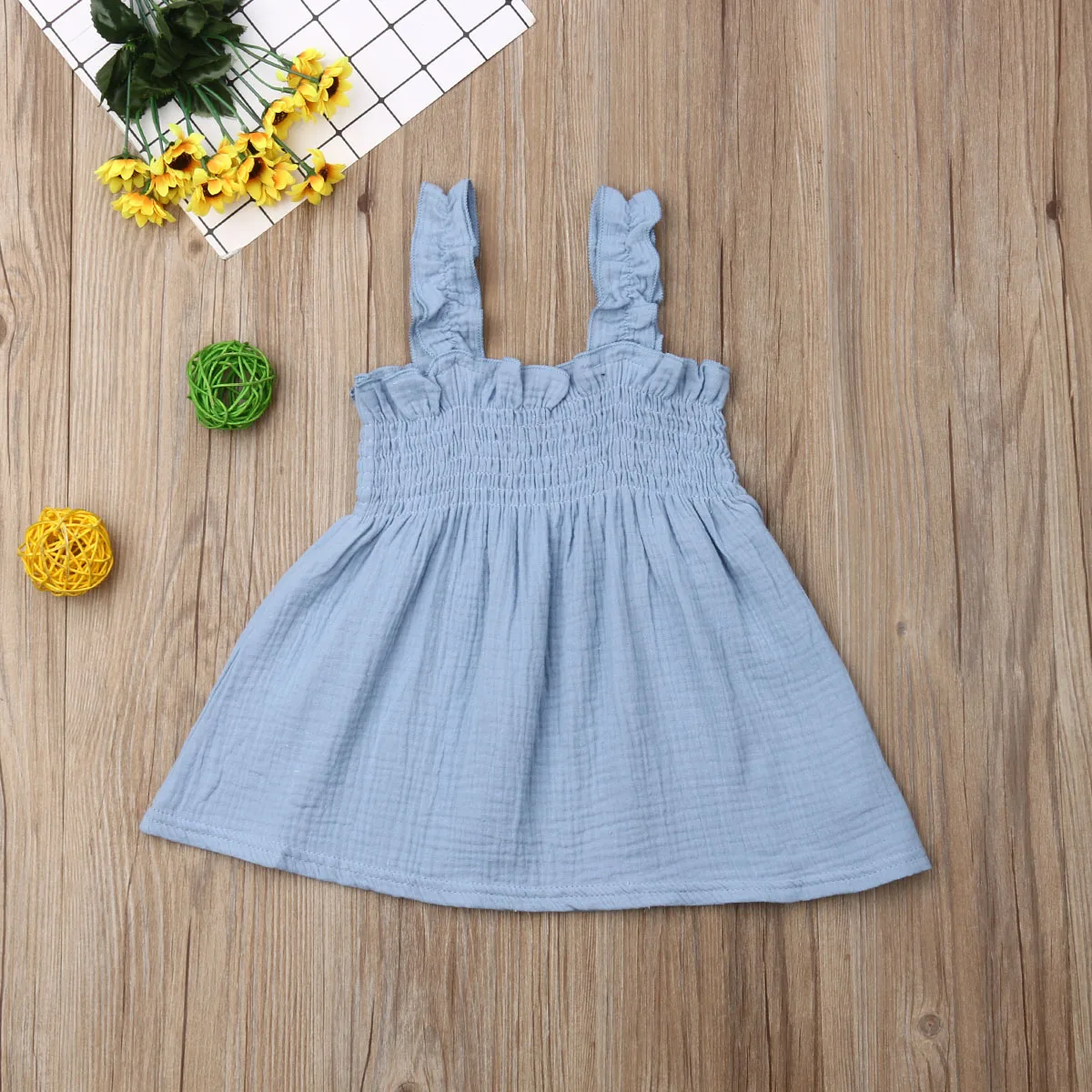 Детское летнее платье без рукавов до колена | Детская одежда и обувь