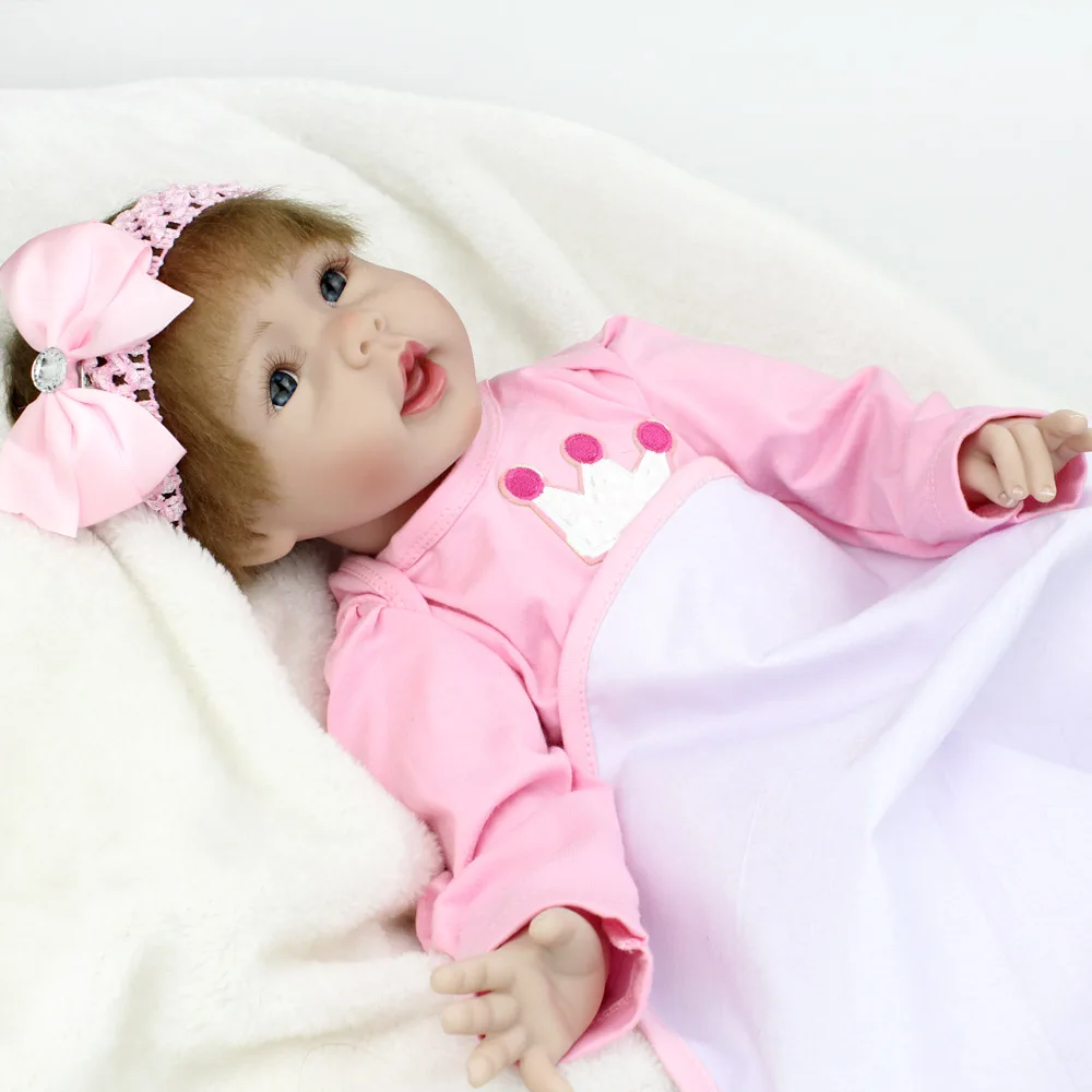 Silicone Reborn Doll Baby Princess Babies Vinyl Girl Gift 55cm 22 inch christmas Decoration Fashion Kids Red cute doll baby | Игрушки и
