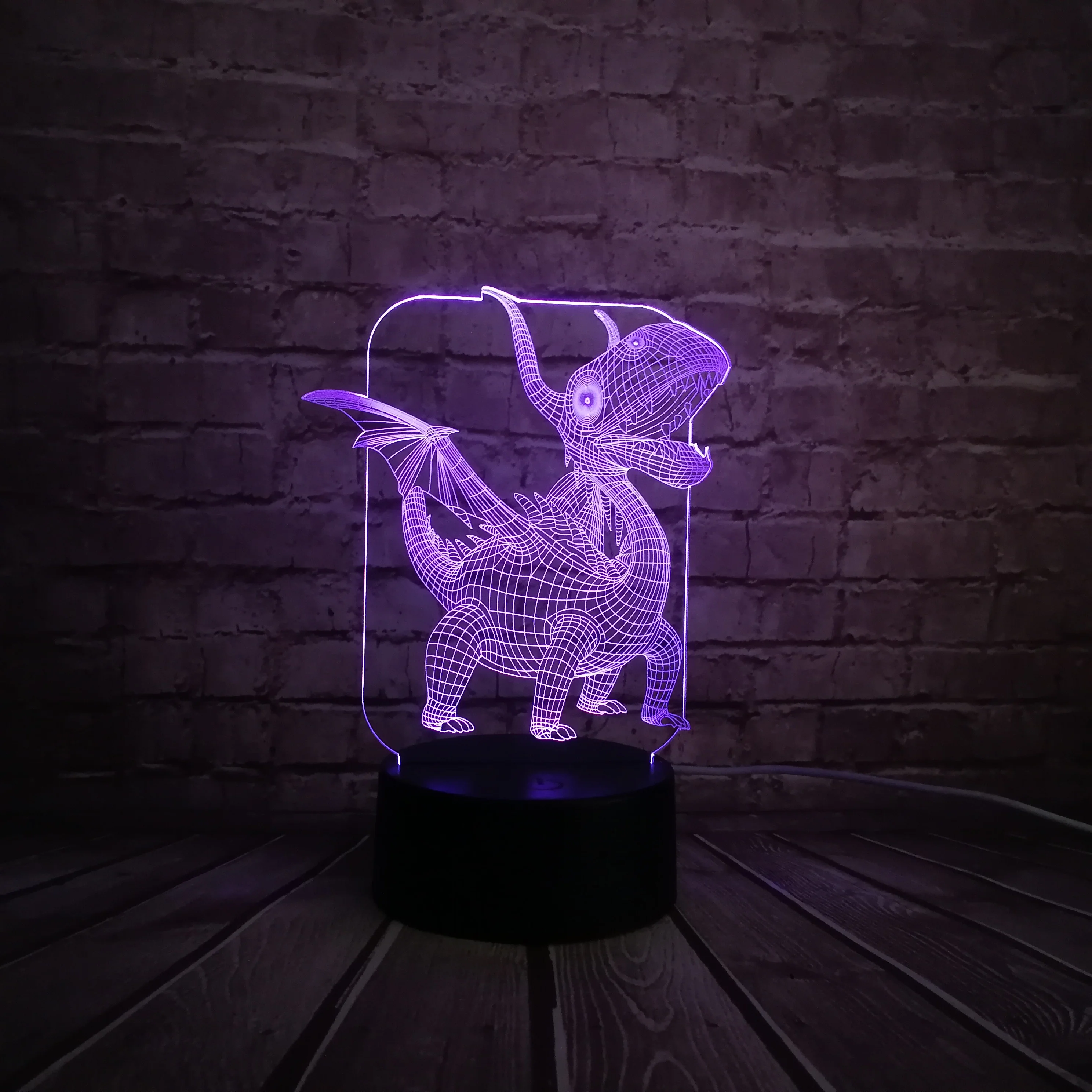 Новинка 2019 Птерозавр динозавр рога дракона лампа 3D USB СВЕТОДИОДНЫЙ Ночник