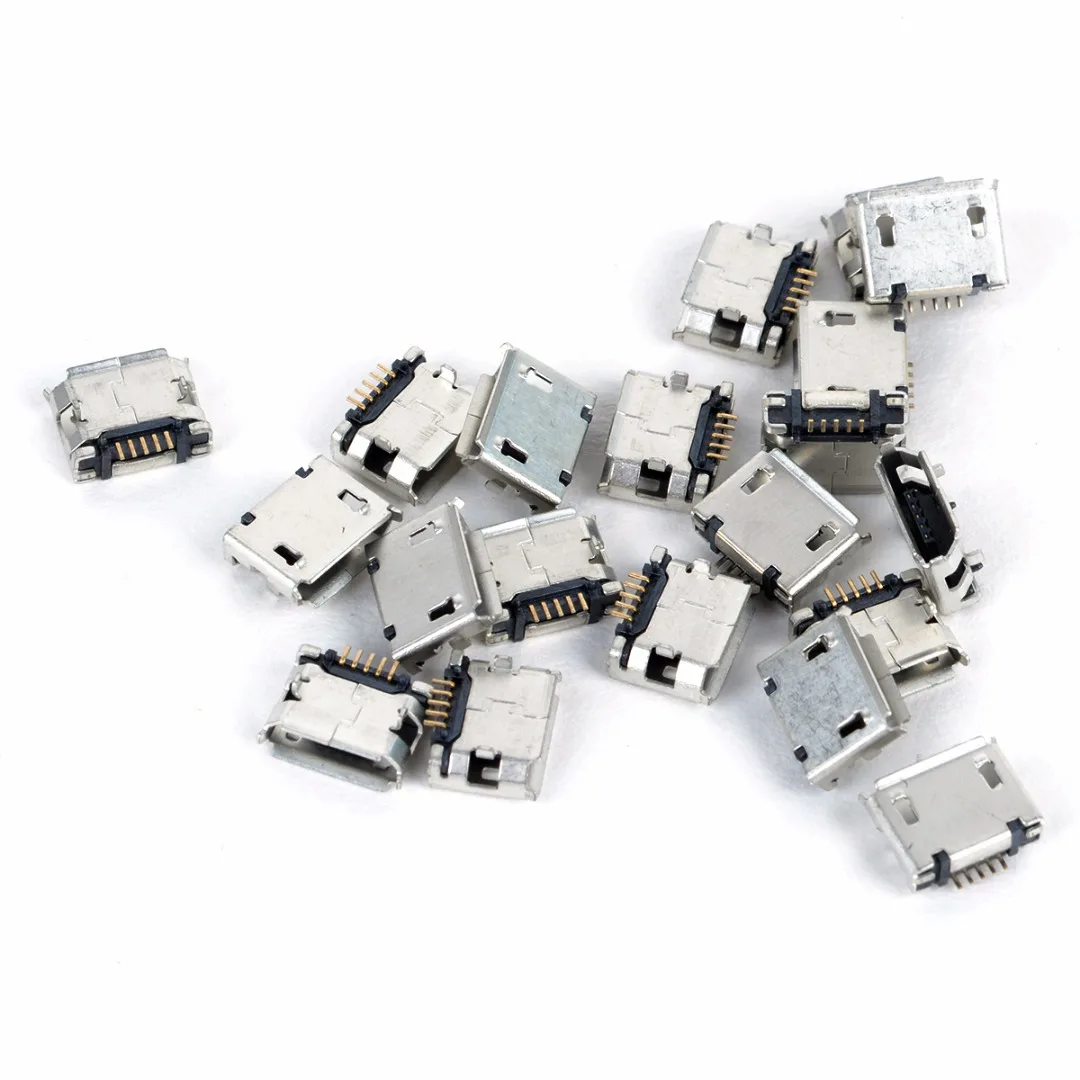 20 шт./лот 5 контактный разъем SMT разъем Micro usb Тип B Женский размещение SMD Штекерный разъем DIP