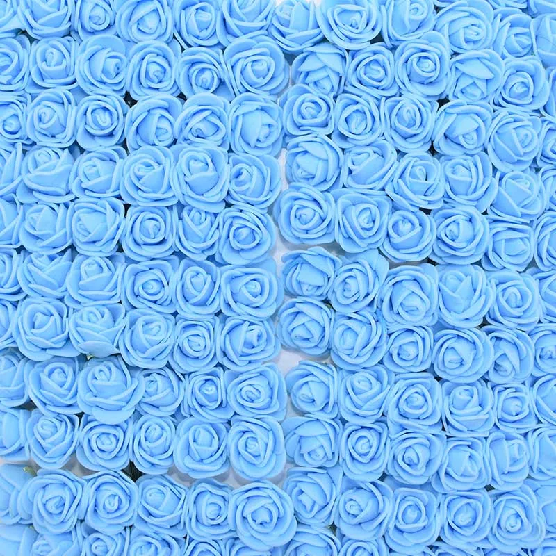 PE11 Blue 36/72 шт. 2 см мини пены розы искусственные цветы для свадьбы украшение автомобиля DIY, украшенные цветами; домашние туфли венок декоративный Свадебный букет поддельные цветок - Цвет: PE11 Blue