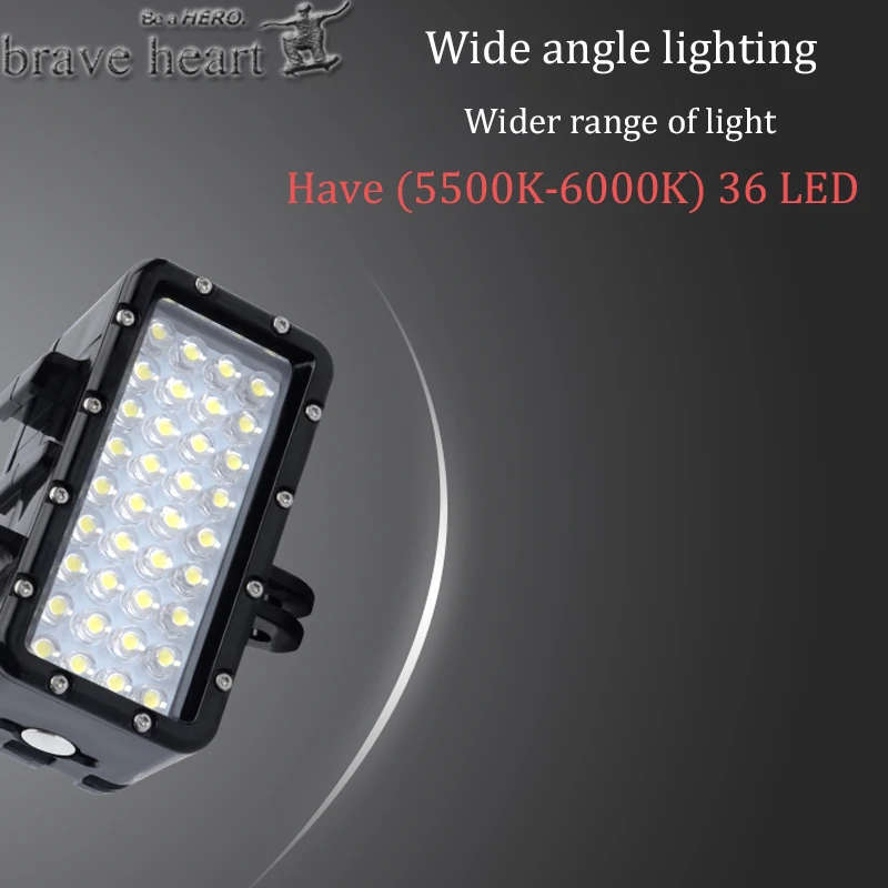 NEW Go pro Hero 5 36 LED Beads Diving Lamp Waterproof Light For Gopro 6 4 Xiaomi Yi 4K+yi Lite mijia SJCAM SJ8 Accessories | Электроника