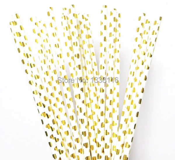 25 шт. Экологичные фольга серебро/золото бумага соломинки для свадебной вечеринки