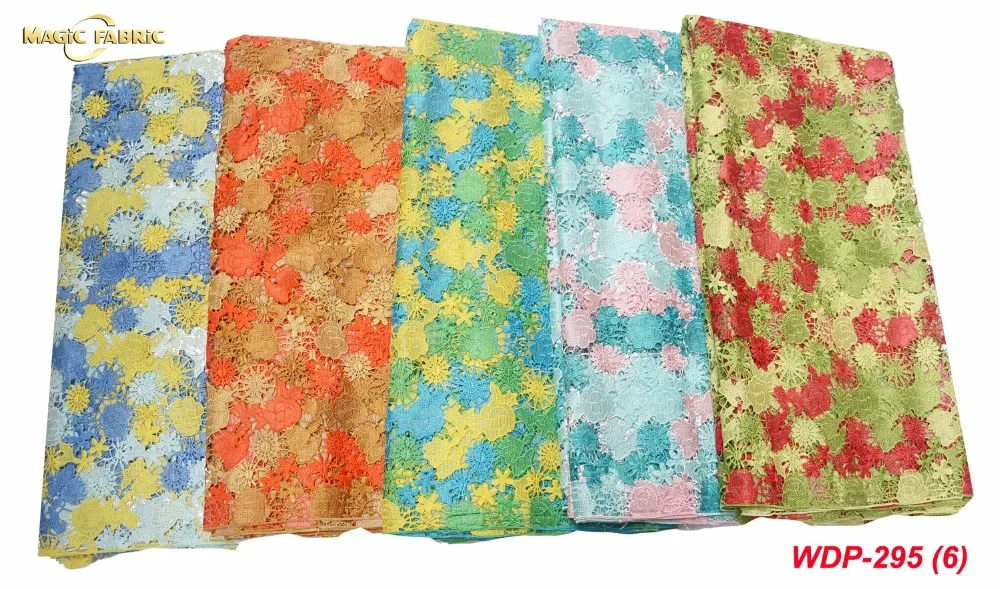 

High Quality Yellow Nigerian Mesh Lace Fabrics 2018 African French Guipure Lace Fabric With Beads Embroidered Lace Dress WDP-295