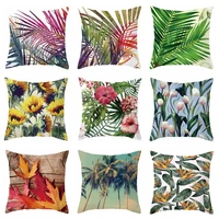 tropic tree green cushion cover polyester cotton throw pillow cover decorative pillows flower cushion cover for sofa car