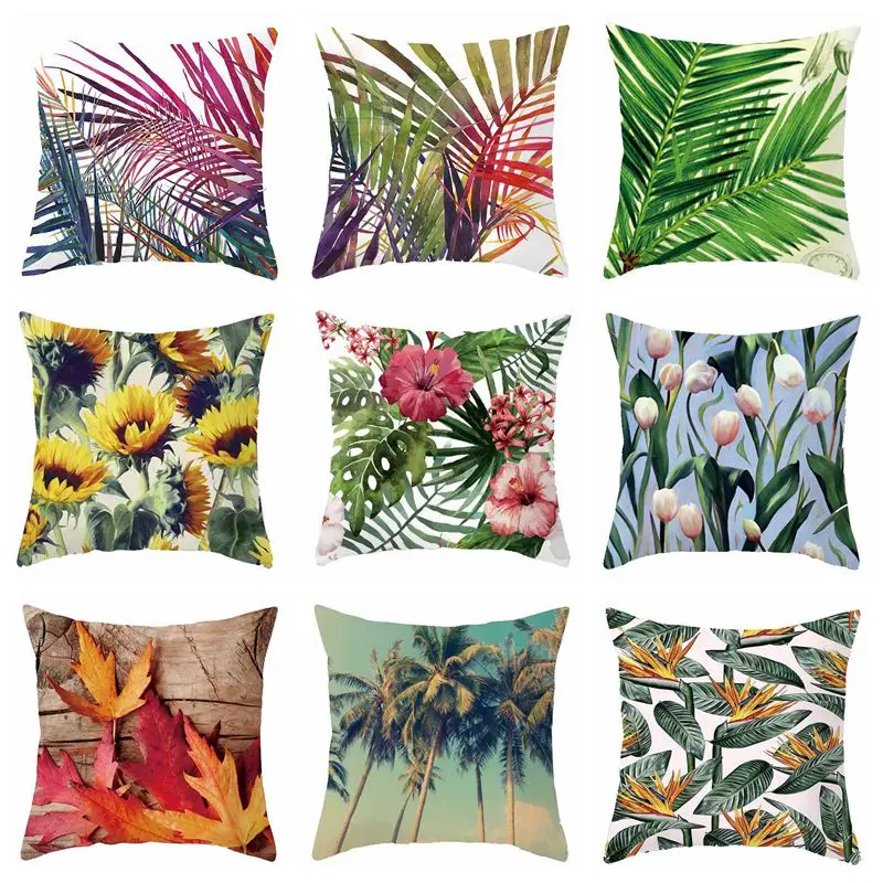 Тропическое дерево зеленая наволочка из полиэстера и хлопка для декоративных