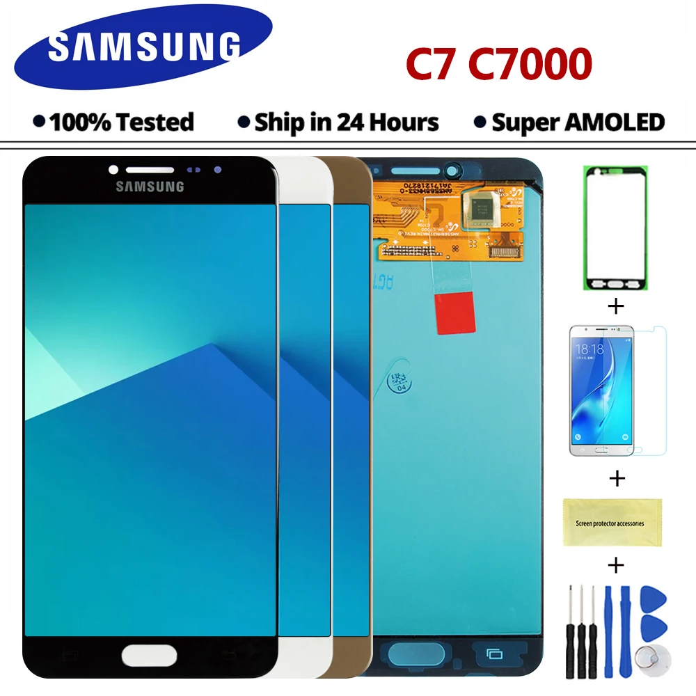Оригинальный 5 7 &quotЖК дисплей для Samsung Galaxy C7 C7000 ЖК сенсорный экран дигитайзер