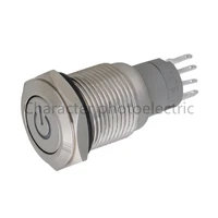 5 pcs 16mm 6v12v silver waterproof stainless steel led power push button metal onoff switch latching for car boat motor