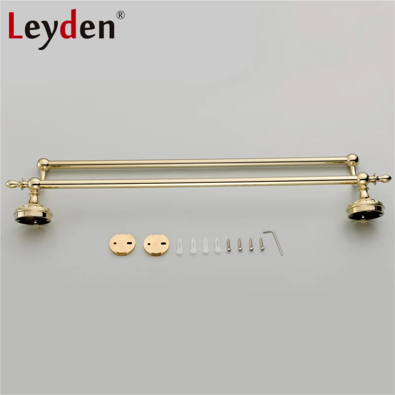 Высококачественный роскошный двойной держатель для полотенец Leyden из твердой