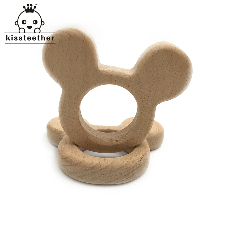 Бук деревянные мыши натуральные ручной работы Прорезыватель для зубов сделай