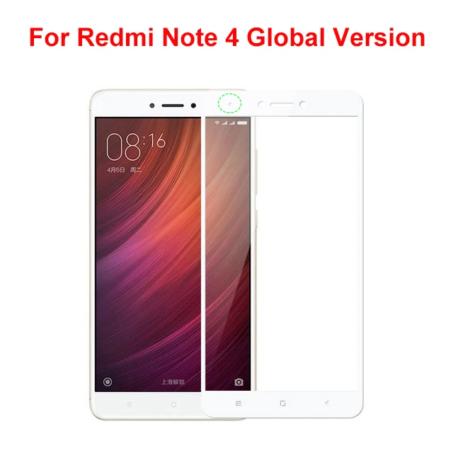 White Note4 Global V Для Xiaomi Redmi Note 4 4x закаленное стекло для Redmi Note 4X Note4 Pro стекло защитная пленка полное покрытие 2.5D глобальная версия - Цвет: White Note4 Global V