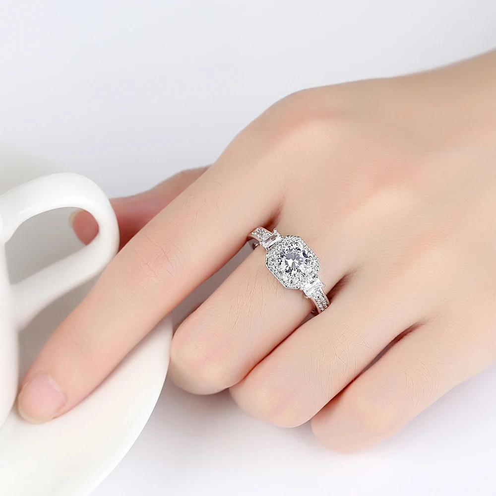 Silver Ring silver 925 Fashion jewelry gift for woman Square Wedding &amp Engagement WAKOWAJH | Украшения и аксессуары