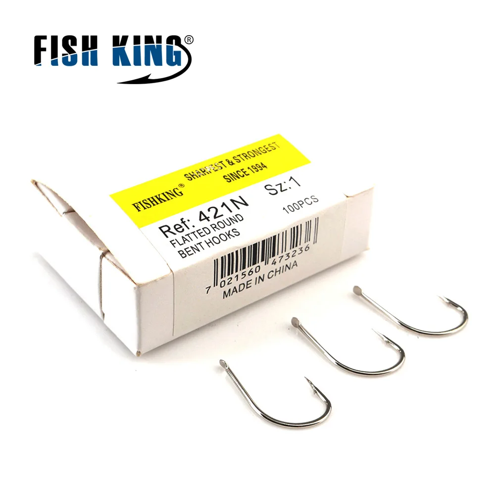 FISH KING 421BR/421N 100 шт./лот 1 # 10 двухцветный рыболовный крючок из высокоуглеродистой