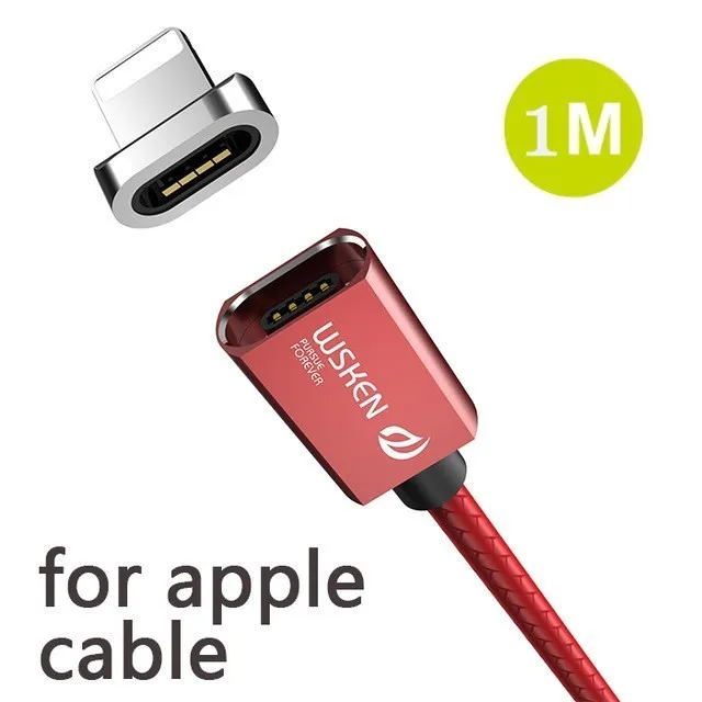 For AppleCable Red Wsken X1 Магнитный кабель type-C для iPhone, зарядное устройство, магнитный USB C type-C шнур, быстрая зарядка, Micro USB кабели для samsung Xiaomi mi8 - Цвет: For AppleCable Red