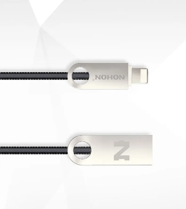 Металлический 8-контактный usb-кабель NOHON для iphone 8, 7 Plus, 6 S, 5, 5S, 6, 6 Plus, Apple, iPad Mini, 2,0 A, кабели для быстрой зарядки и синхронизации данных