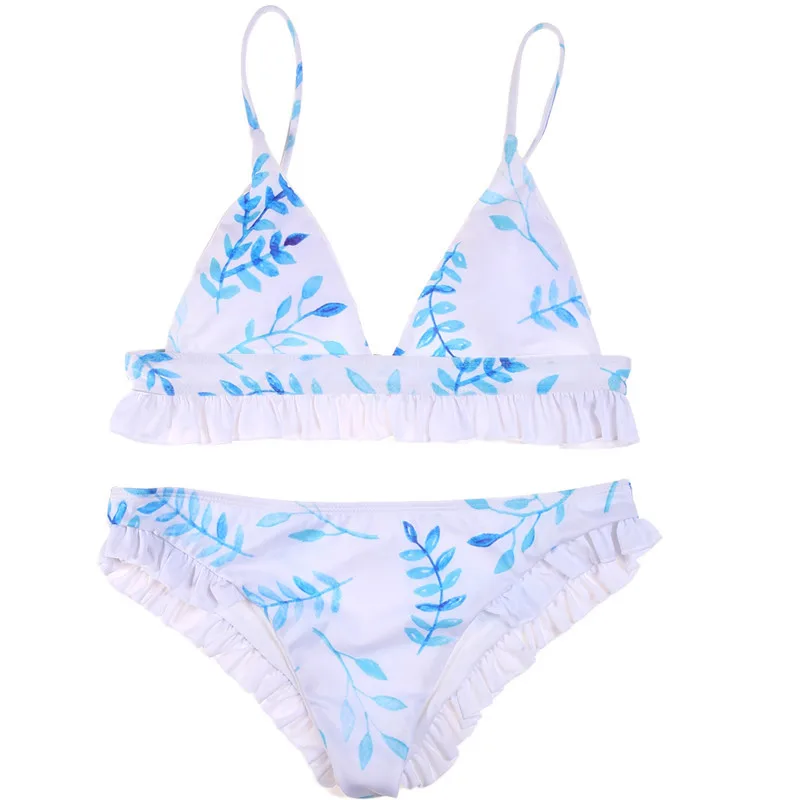 Женский купальник бикини с цветочным принтом Ru Ya комплект низкой талией