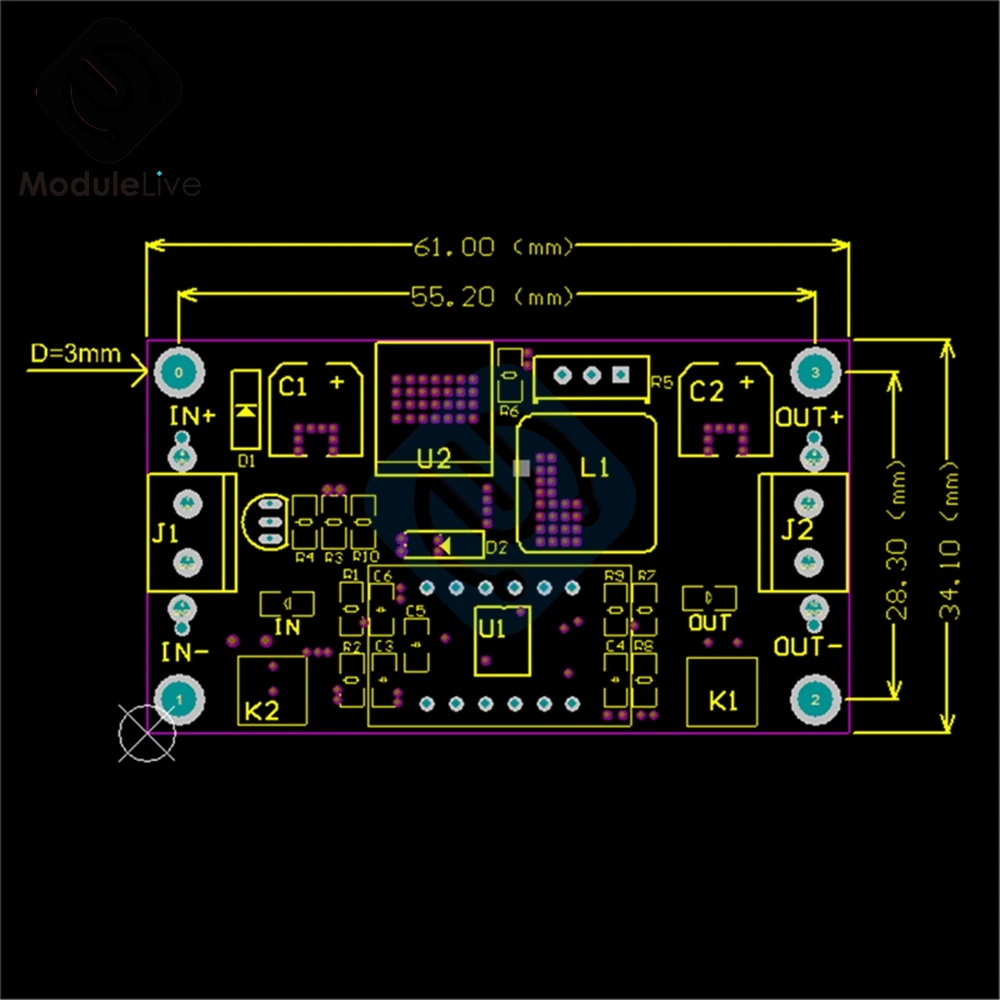 DC-DC Buck Step Down Module LM2596 DC/DC 4.0~40V to 1.25-37V Adjustable Voltage Regulator With LED Voltmeter