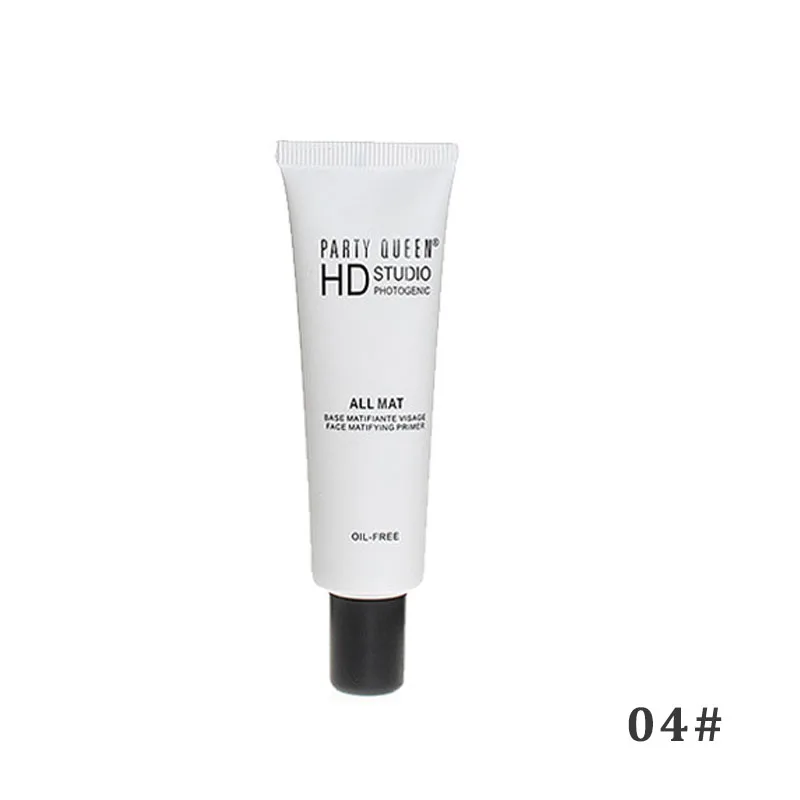 04Transparent Вечерние, королевские, брендовые, 4 цвета, основа для лица, масляный Праймер, свободный правильный тон кожи, Осветляющий, покрытие пор, крем, консилер, основа для макияжа - Цвет: 04Transparent