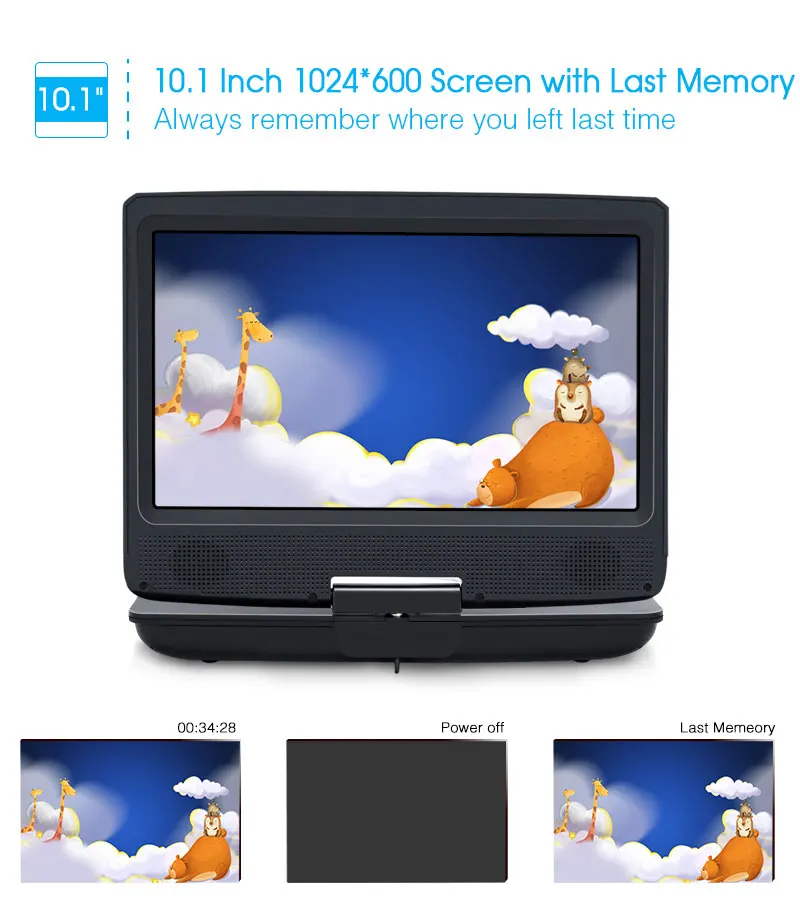 Pumpkin10'' Портативный подголовник автомобиля монитор 1024*600 ЖК-дисплей Экран DVD видео плеер USB/SD/HDMI/IR/FM радио автомобиля Зарядное устройство Портативный DVD плеер