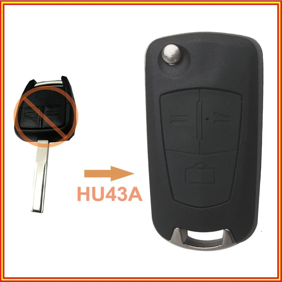 KEYECU Новый Флип ключ с дистанционным управлением корпус 3 кнопки для Opel Vectra Antigo Omega