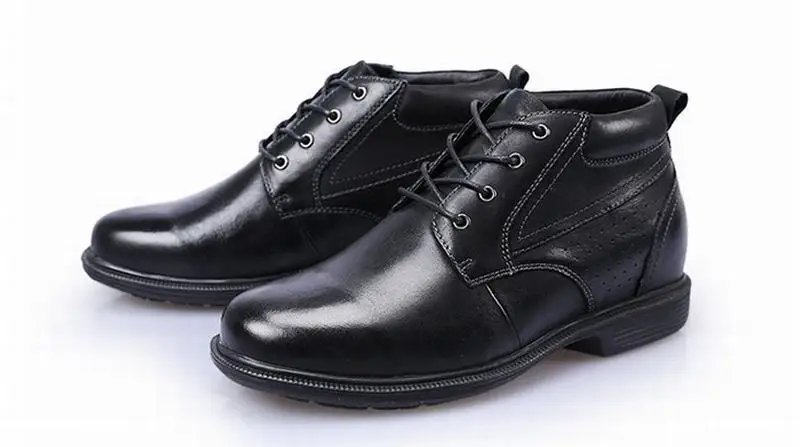 black Cyabmoz/модные брендовые мужские туфли из натуральной кожи, визуально увеличивающие рост; Мужские Повседневные Вечерние туфли на шнуровке, на каблуке 9 см - Цвет: black