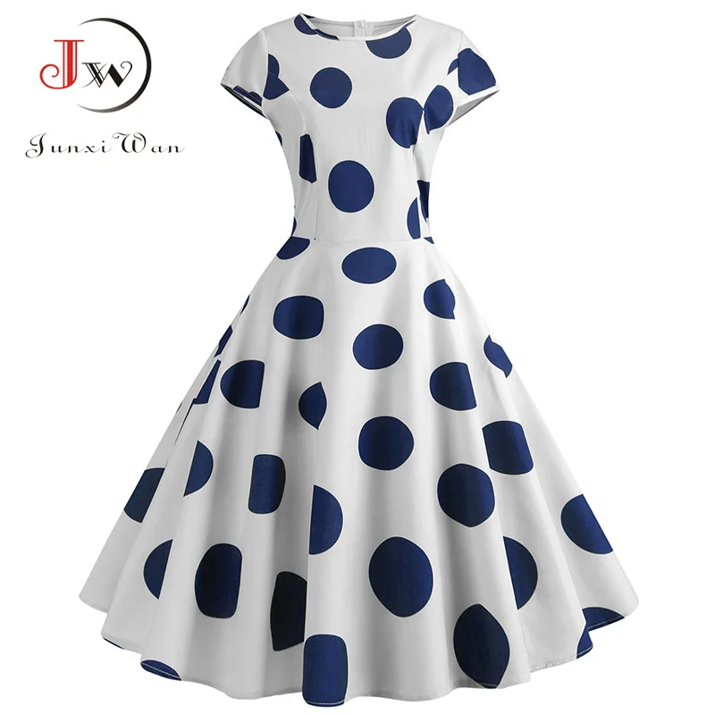 Женское винтажное платье туника облегающее средней длины в горошек пляжный