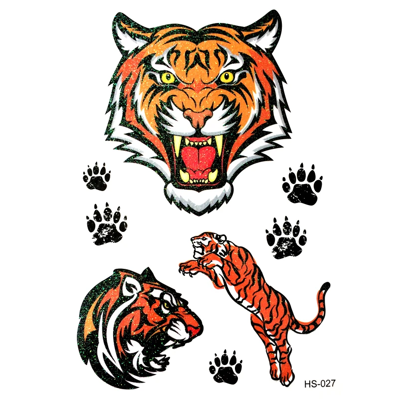3 шт. водостойкие Временные татуировки Тигр|tatoo sticker|tattoo goldtemporary tattoos men |