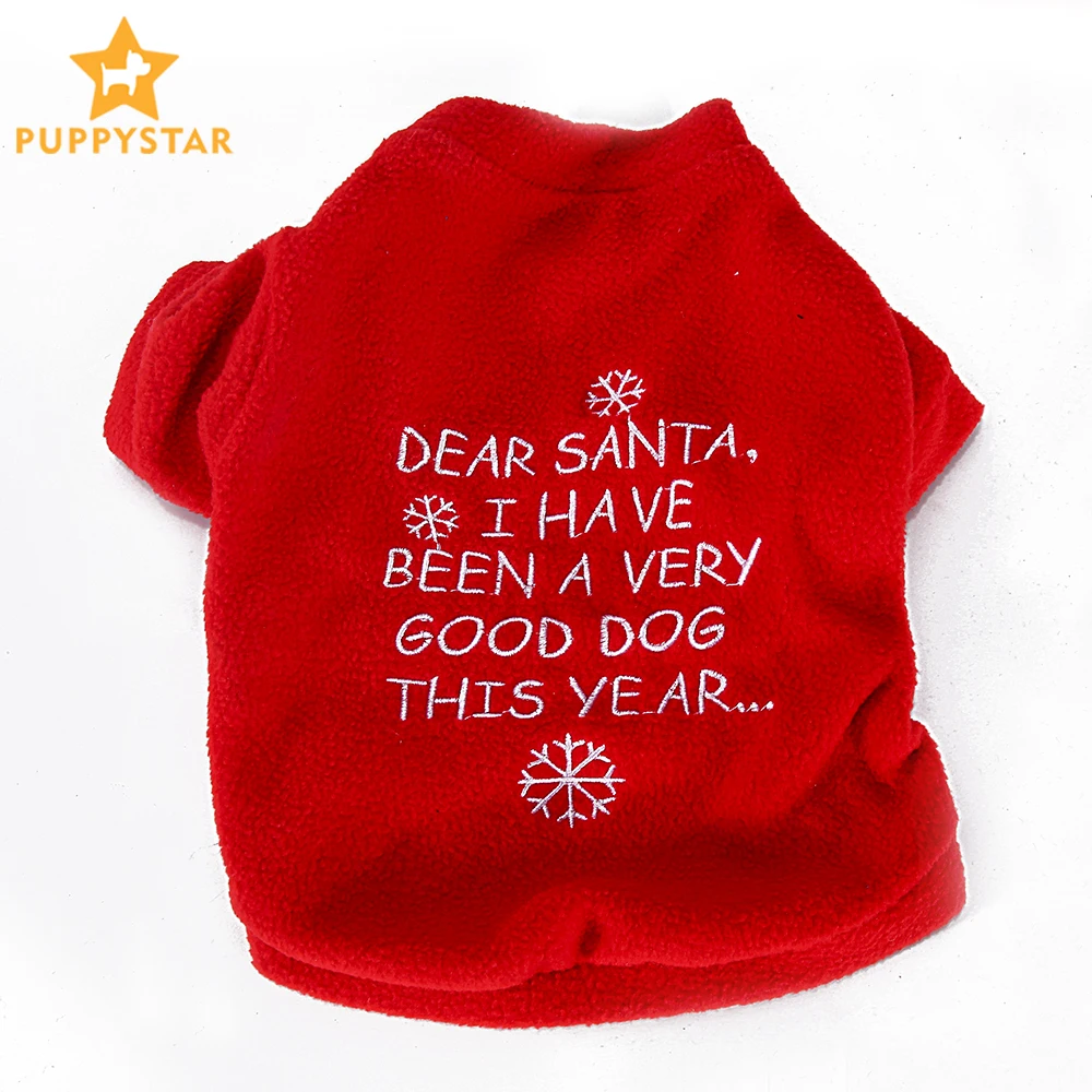 Рождественская Толстовка для собак красные зимние толстовки домашних животных