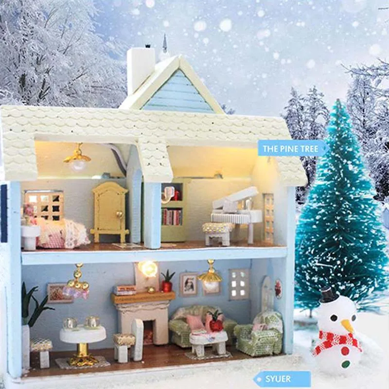 Сделай сам дом Мебель ручной работы Nordic сказки Деревянный Кукольный Миниатюрный